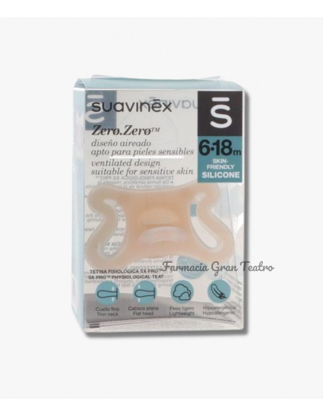 Suavinex Chupete SX Pro Fisiológico 6-18 meses Silicona 2 unidades