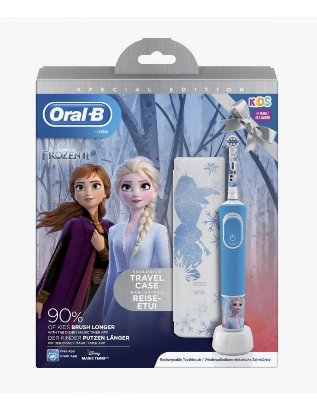 Oral B Cepillo Dental Electrico Recargable Infantil Kids Frozen Ii Con  Estuche De Viaje