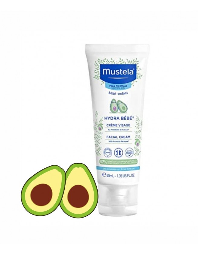  Mustela Hydra Bebe Crema facial – Hidratante diario para bebé  con aguacate natural, aceite de jojoba – 1.35 onzas líquidas : Bebés