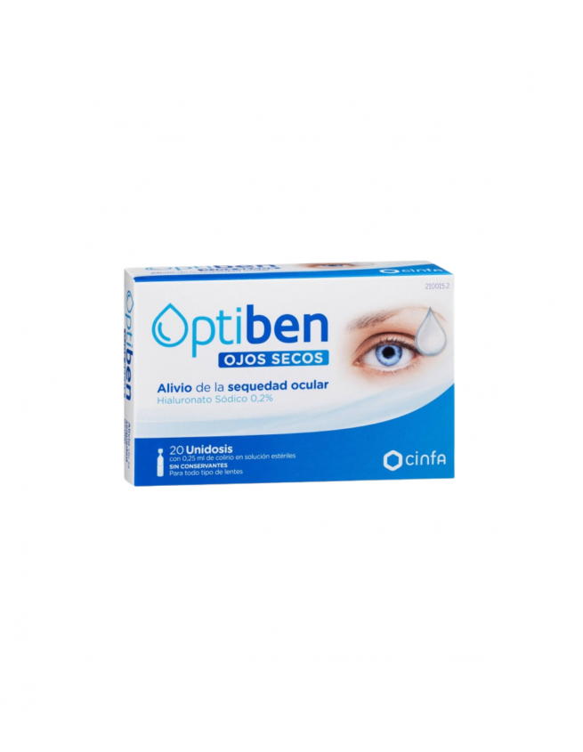 Optiben Ojos Secos Gotas Unidosis Sequedad Ocular (0.25 Ml 20 Amp)