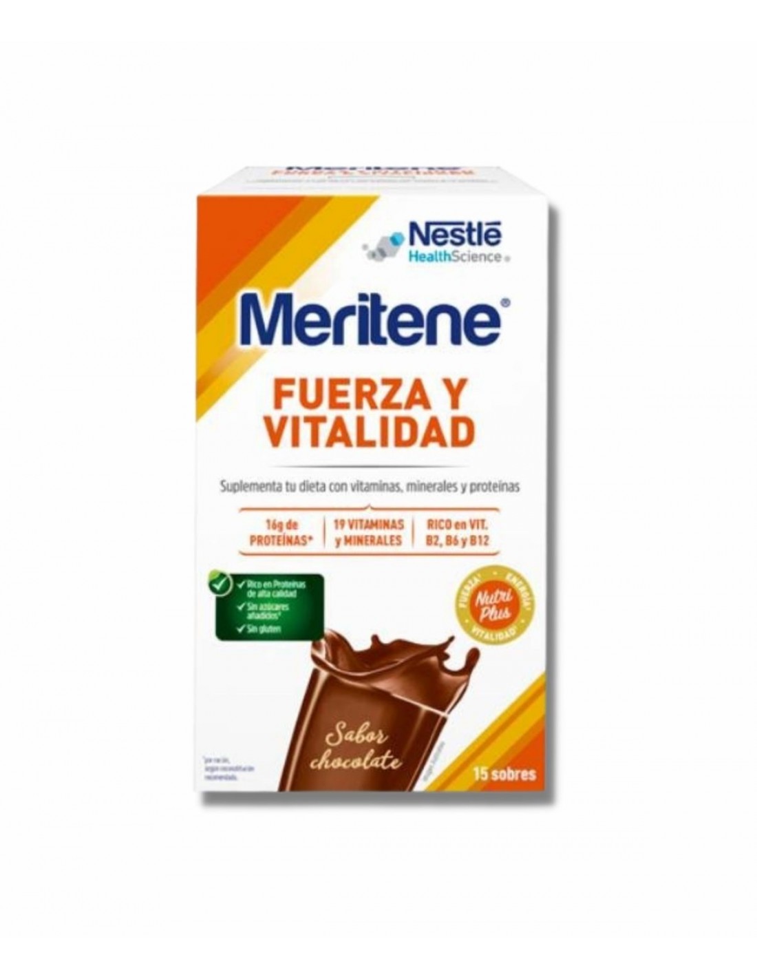 MERITENE FUERZA Y VITALIDAD BATIDO 15 SOBRES 30 G SABOR CHOCOLATE